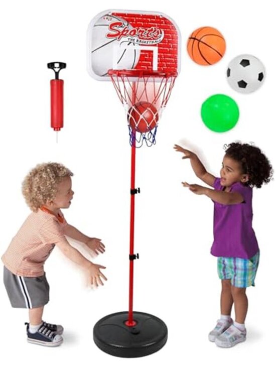 Other - Toddler Basketball Hoop for Kids Toy Set with 3 Balls | Adjustable Height Stand